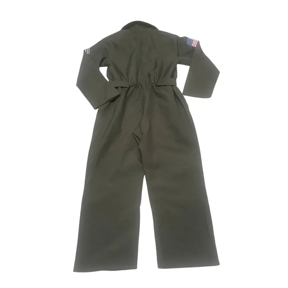 Hallow’s Eve Top Gun Maverick Flight Suit Aviator Pilot Costume Kids, Size 8 S